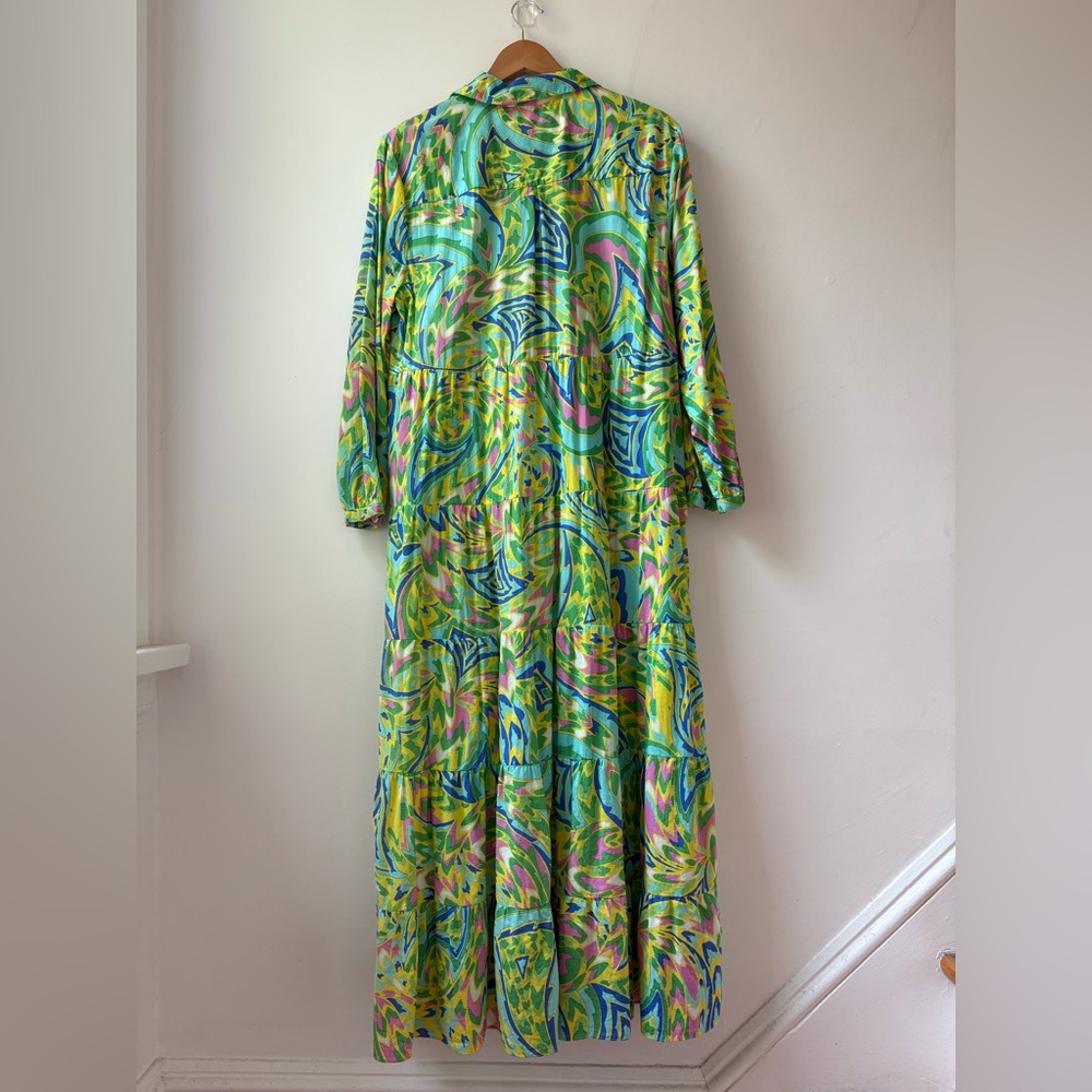 Zara Green Multicolor Printed Maxi Dress - Picture 6 of 8